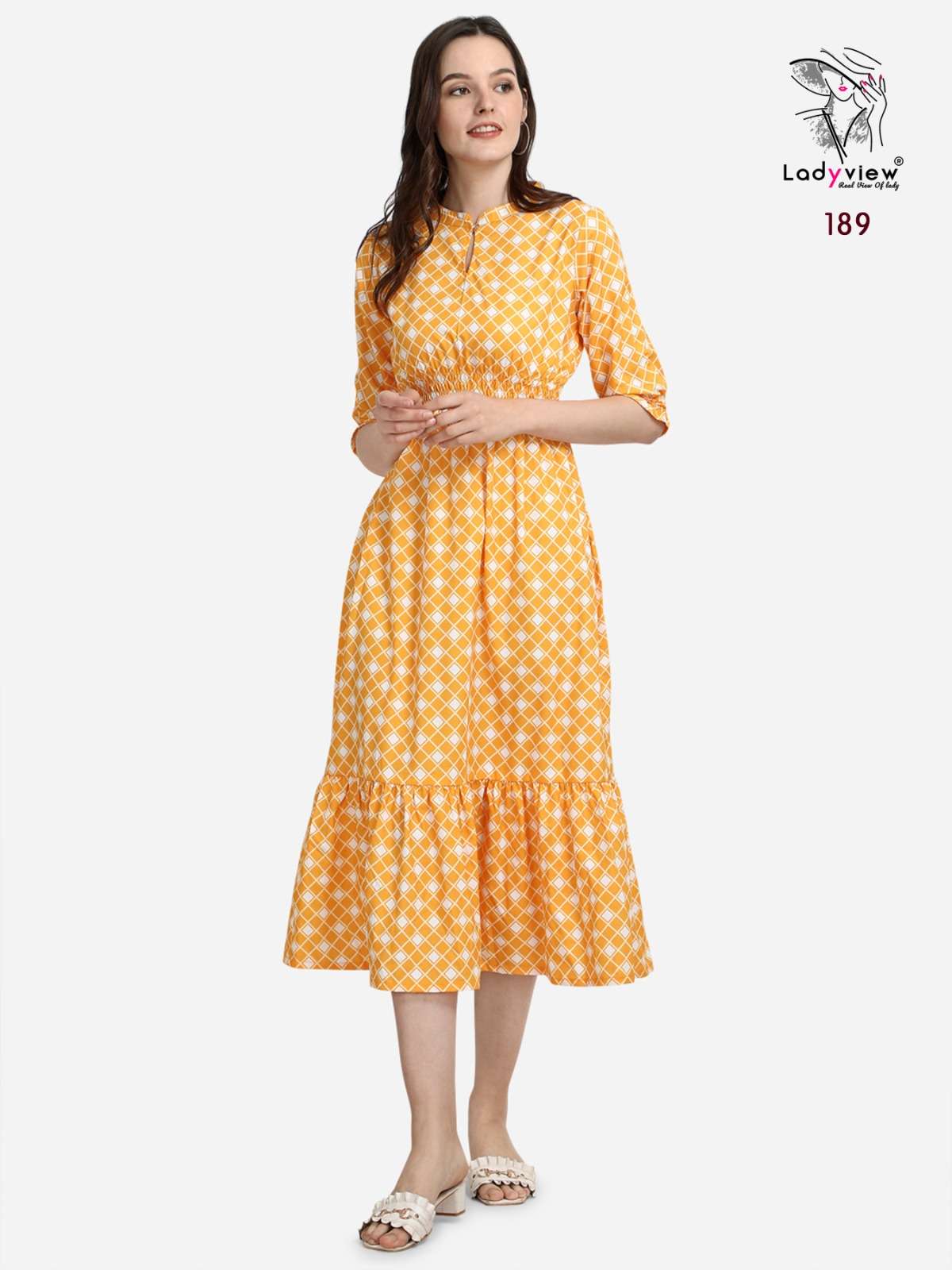 Ladyview Meedee D.No.186 to 189 Designer Long Kurti On Wholesale