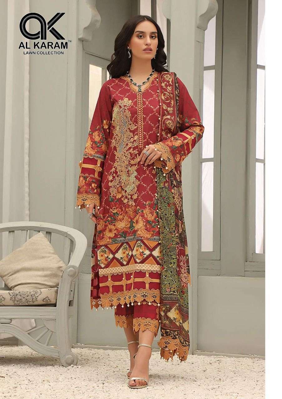 Queen court al karam lawn suit
