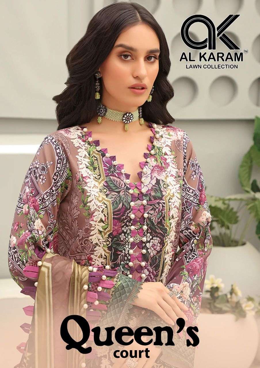 Queen court al karam lawn suit
