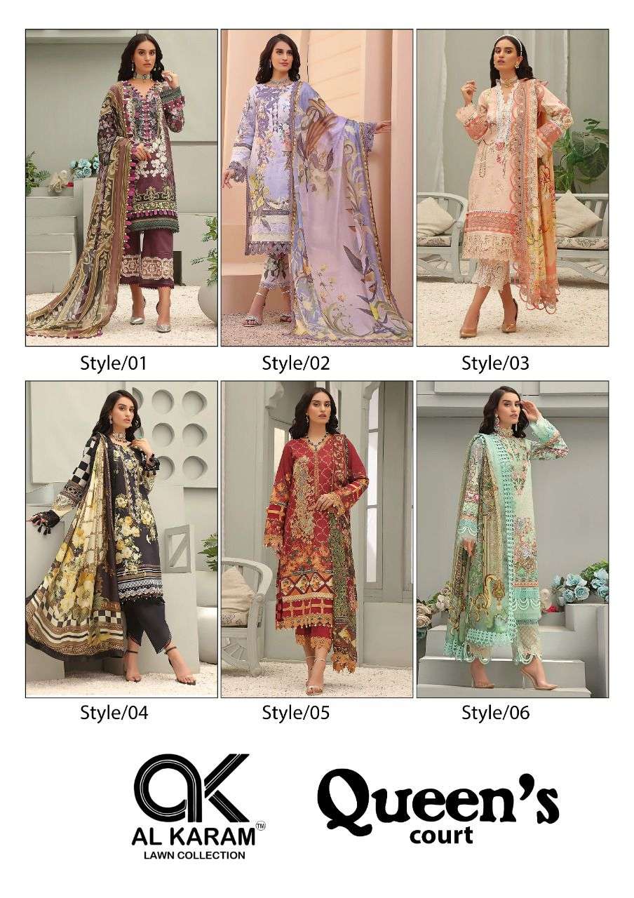 Queen court al karam lawn suit