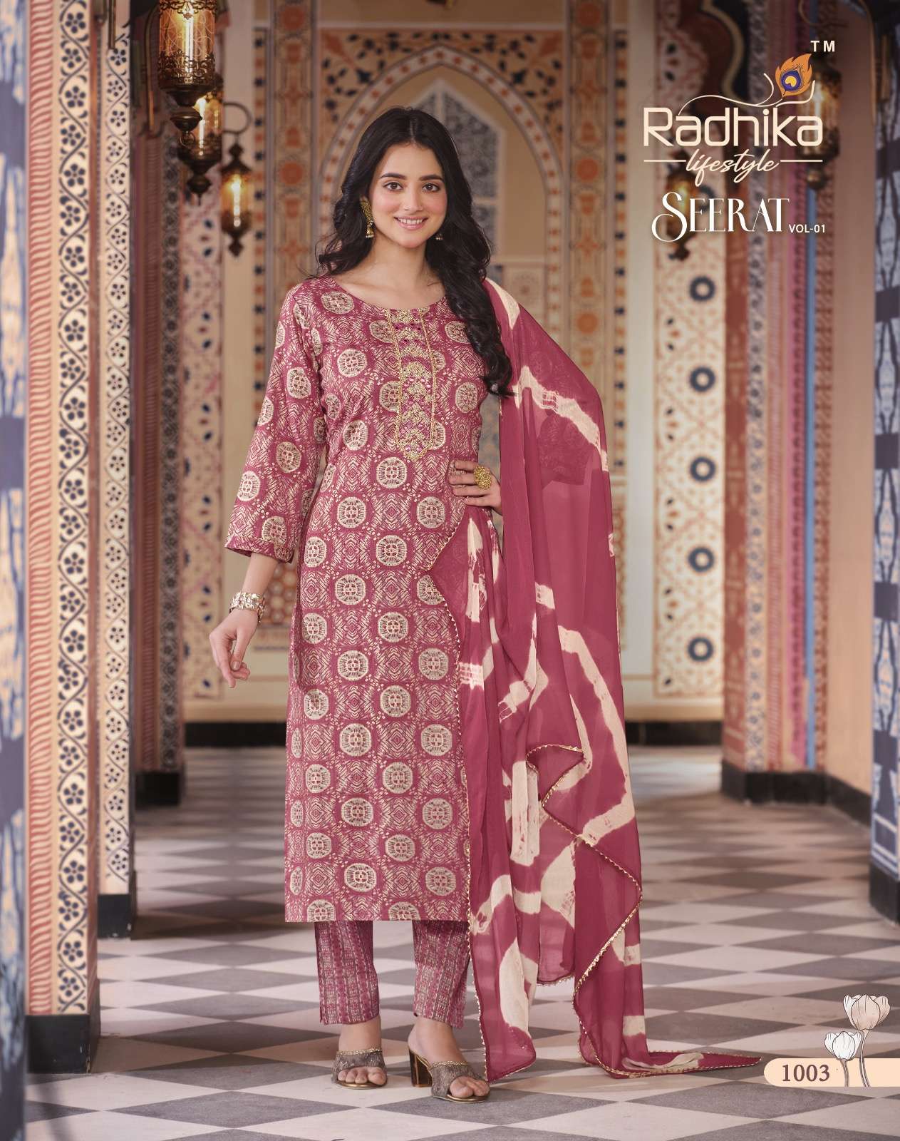 Radhika Lifestyle Seerat Vol 1 Rayon Foil Print With Embroidery Work On Wholesale