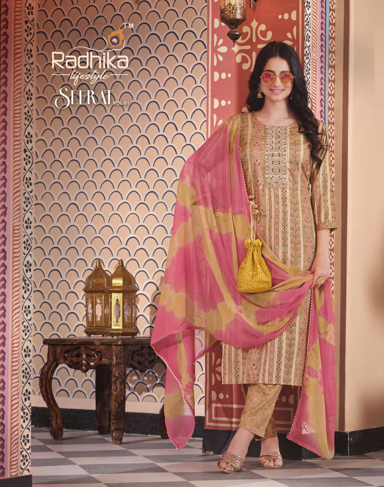 Radhika Lifestyle Seerat Vol 1 Rayon Foil Print With Embroidery Work On Wholesale