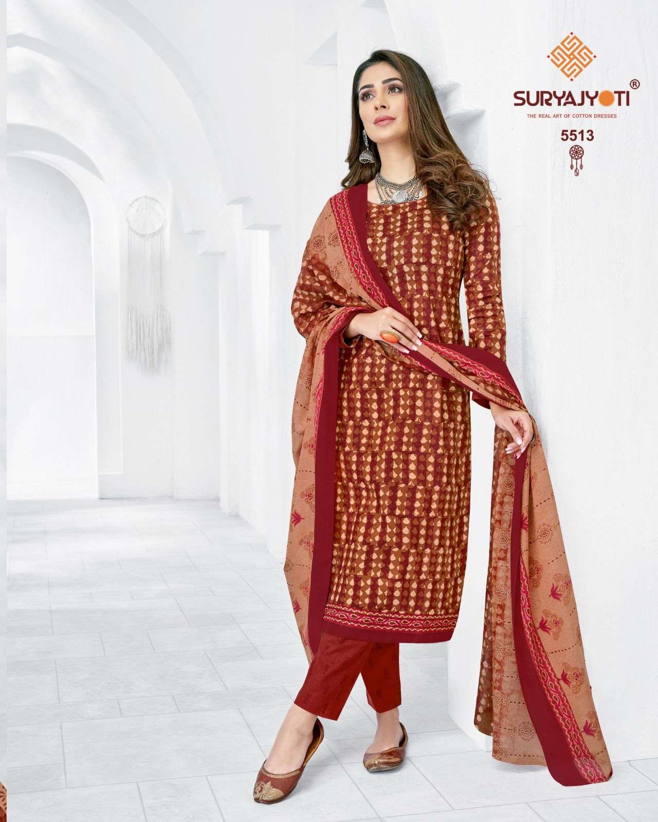 Suryajyoti Vol 55 Trendy Pure Cotton Print Top Bottom With Dupatta On Wholesale