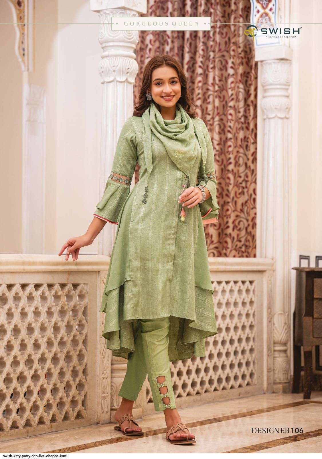 Swish Kitty Party Rich Liva Viscose Kurti For Wedding Function On Wholesale