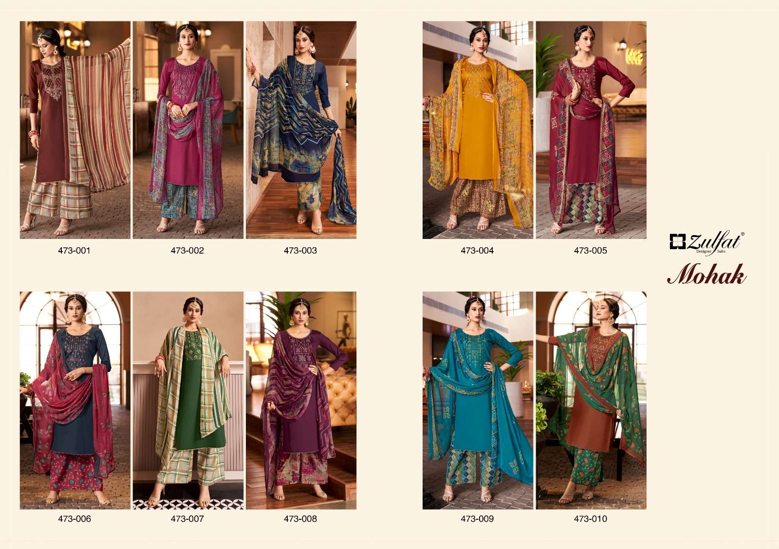 Alok Zulfat Designer Suit Mohak Pure Heavy Jam Cotton With Heavy Embroidery Work On Wholesale