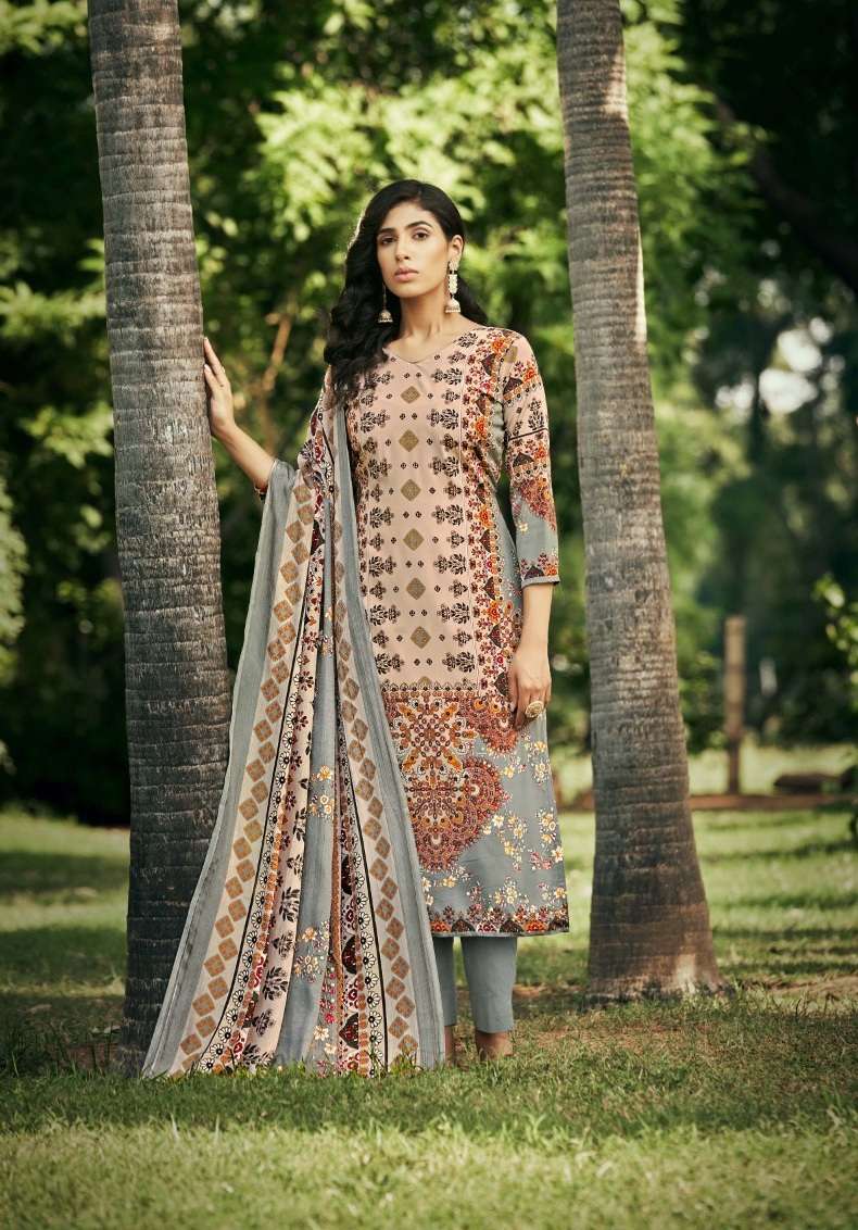 Zulfat Designer Suits Hayaat Pure Cotton Top & Bottom With Pure Nazneem Dupatta On Wholesale