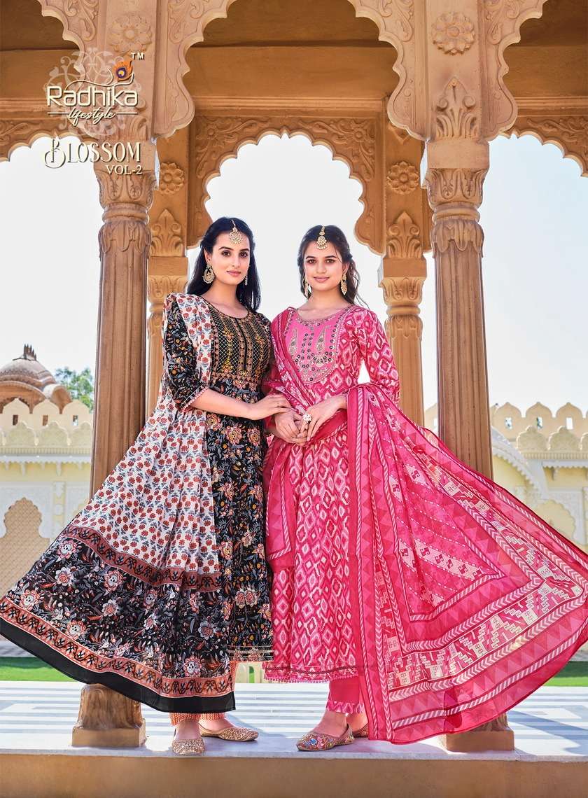 Radhika Lifestyle Blossom Vol 2  Top Bottom Dupatta On Wholesale      