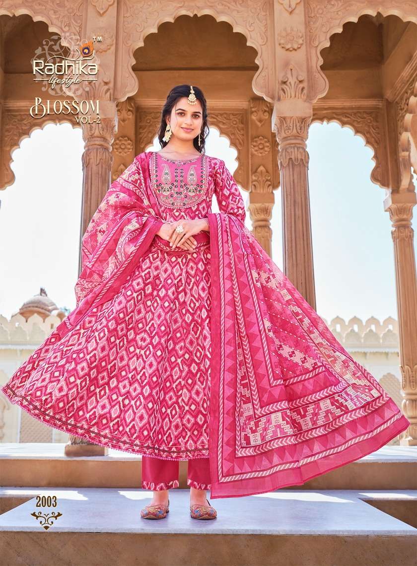 Radhika Lifestyle Blossom Vol 2  Top Bottom Dupatta On Wholesale      