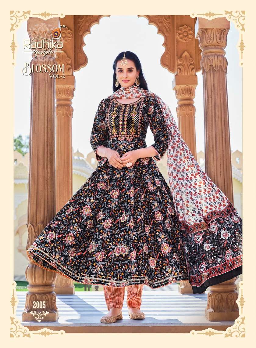 Radhika Lifestyle Blossom Vol 2  Top Bottom Dupatta On Wholesale      