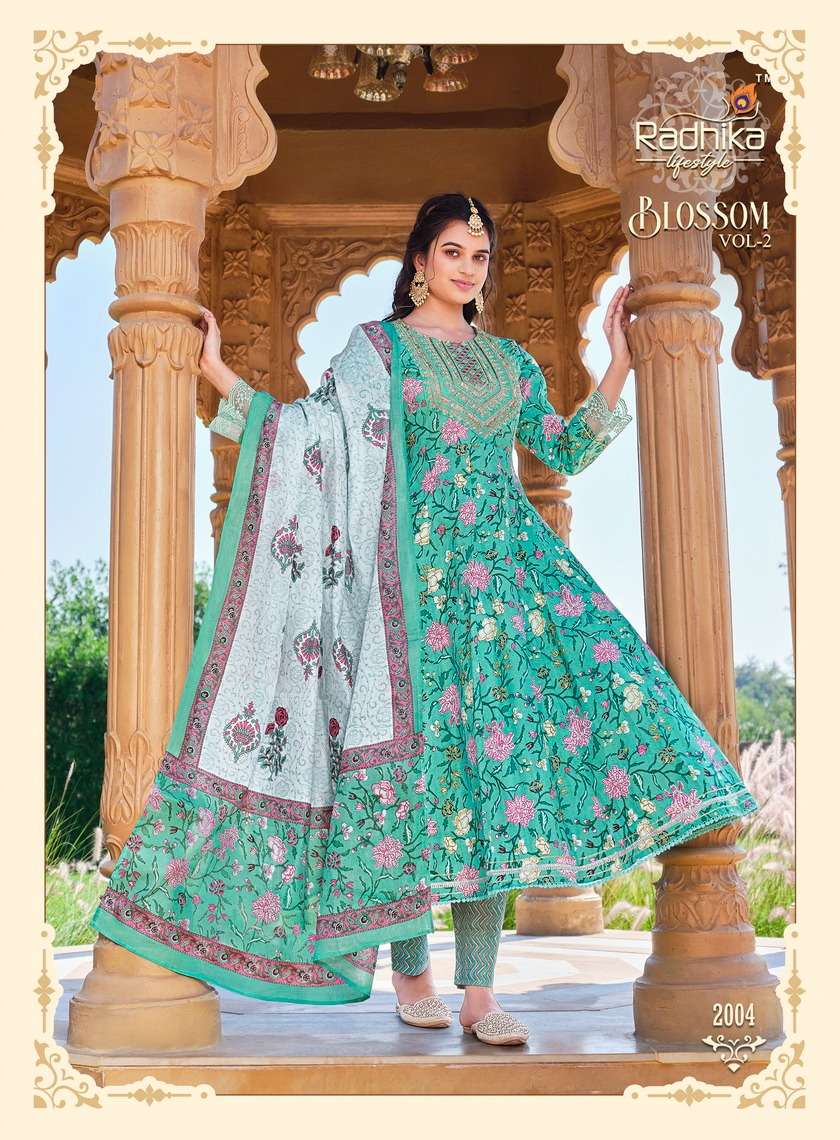 Radhika Lifestyle Blossom Vol 2  Top Bottom Dupatta On Wholesale      