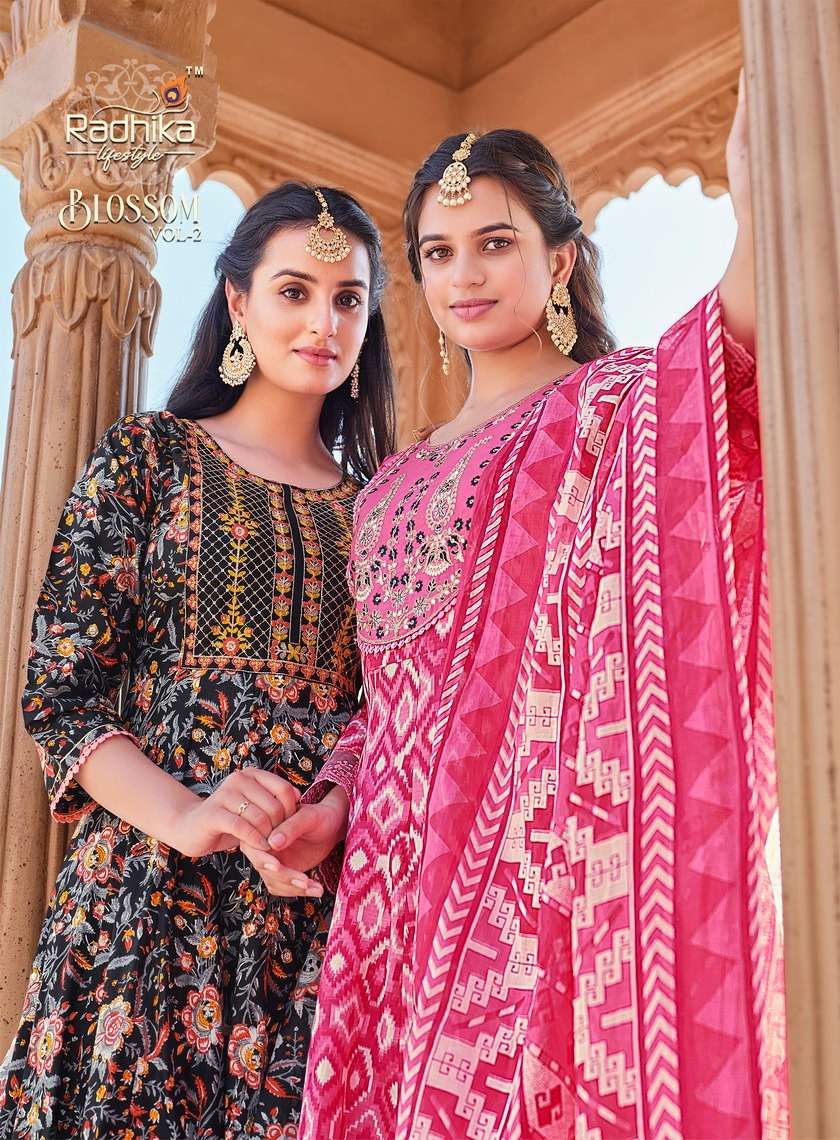 Radhika Lifestyle Blossom Vol 2  Top Bottom Dupatta On Wholesale      