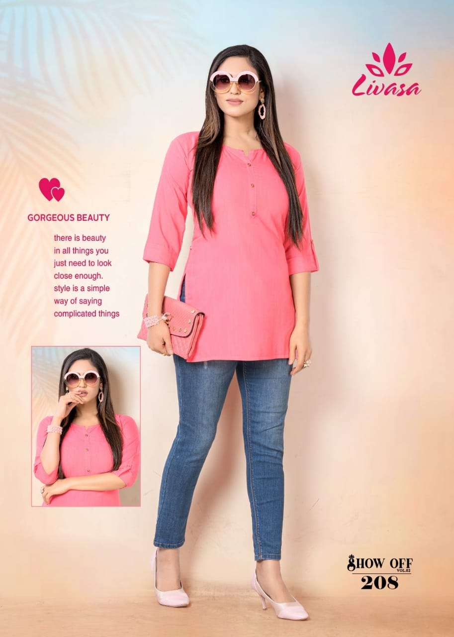 LIVASA by HIRWA PRESENTS STRAIGHT SHORT KURTI SHOW OFF (vol.2)