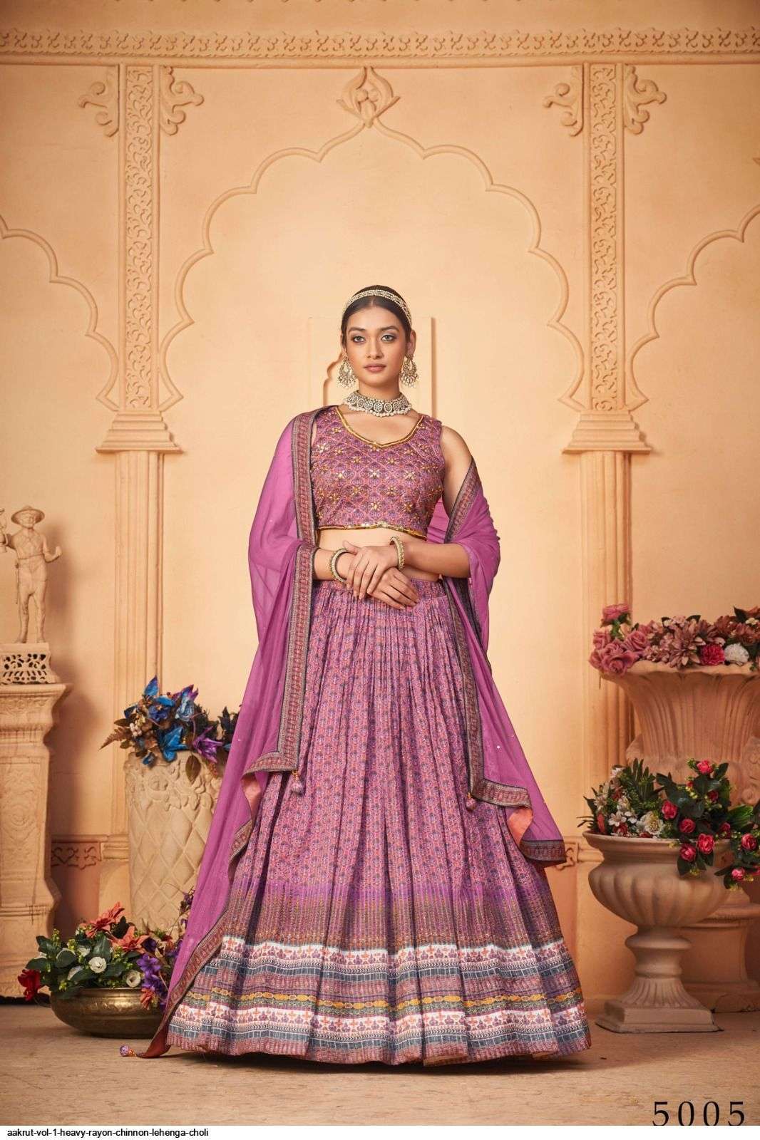 AAKRUT VOL 1 HEAVY RAYON CHINNON LEHENGA CHOLI Wholesale catalog