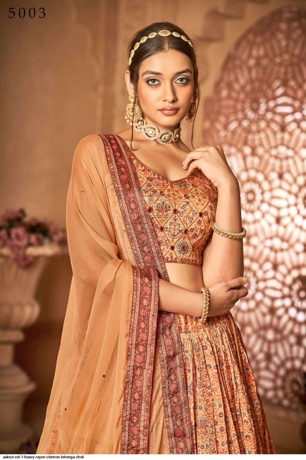 AAKRUT VOL 1 HEAVY RAYON CHINNON LEHENGA CHOLI Wholesale catalog