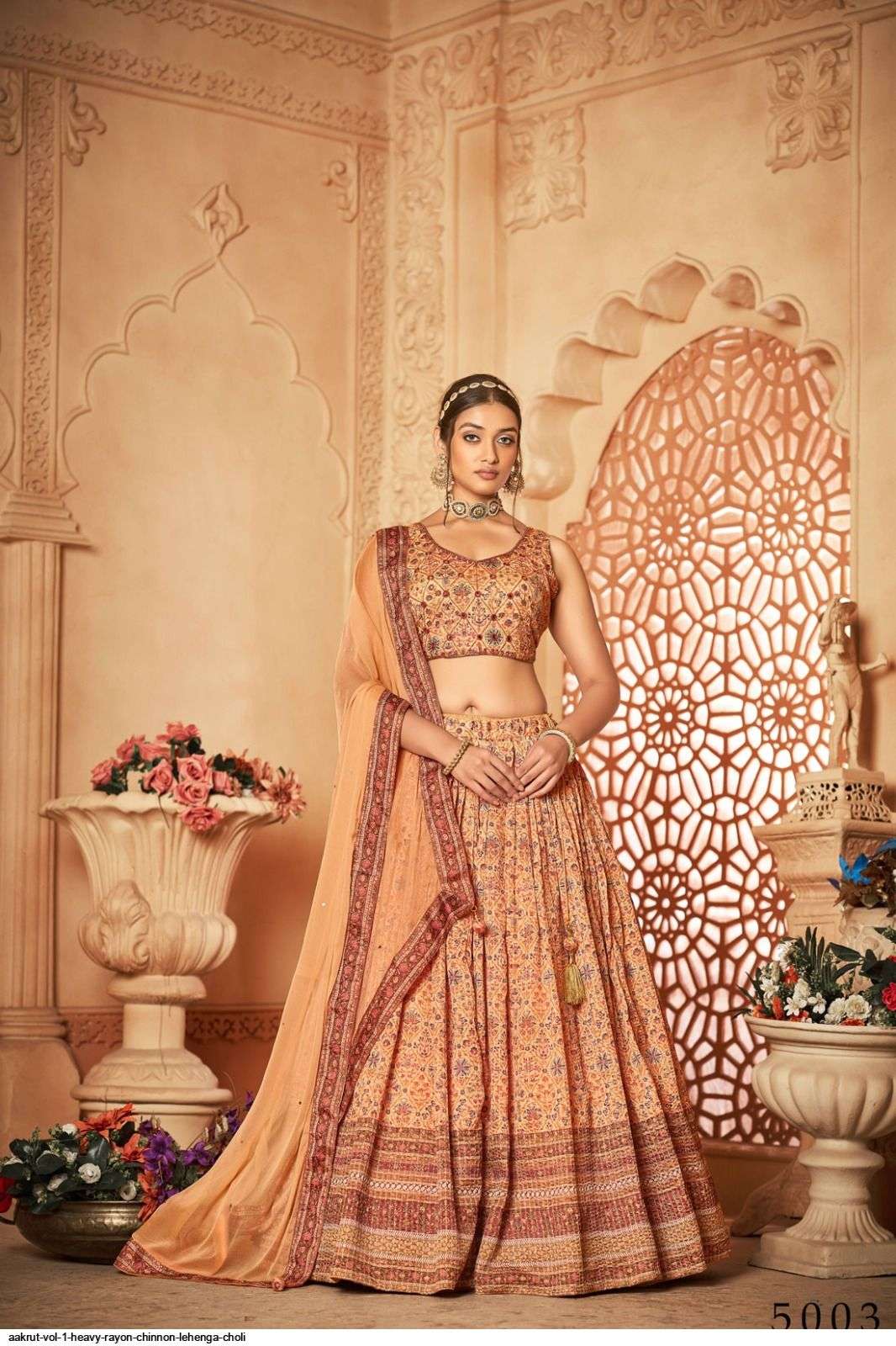 AAKRUT VOL 1 HEAVY RAYON CHINNON LEHENGA CHOLI Wholesale catalog
