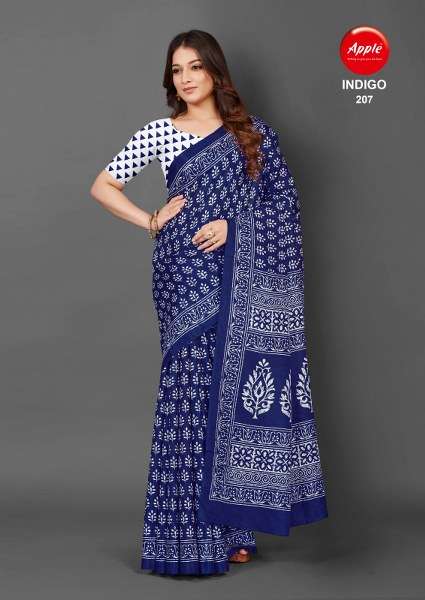Apple Indigo Vol 2 Printed Bhagalpuri Silk Saree Wholesale catalog
