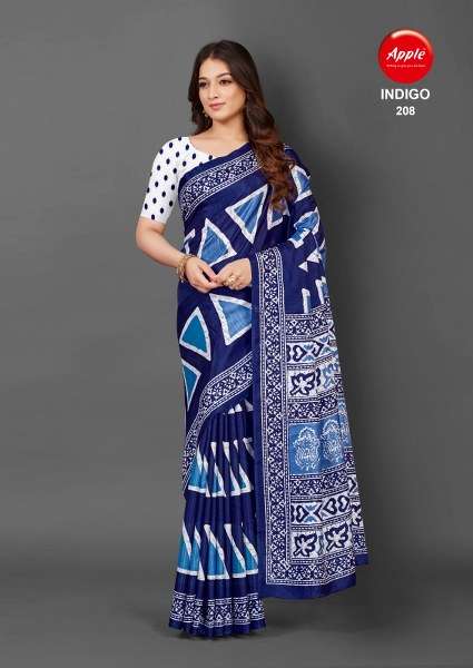 Apple Indigo Vol 2 Printed Bhagalpuri Silk Saree Wholesale catalog