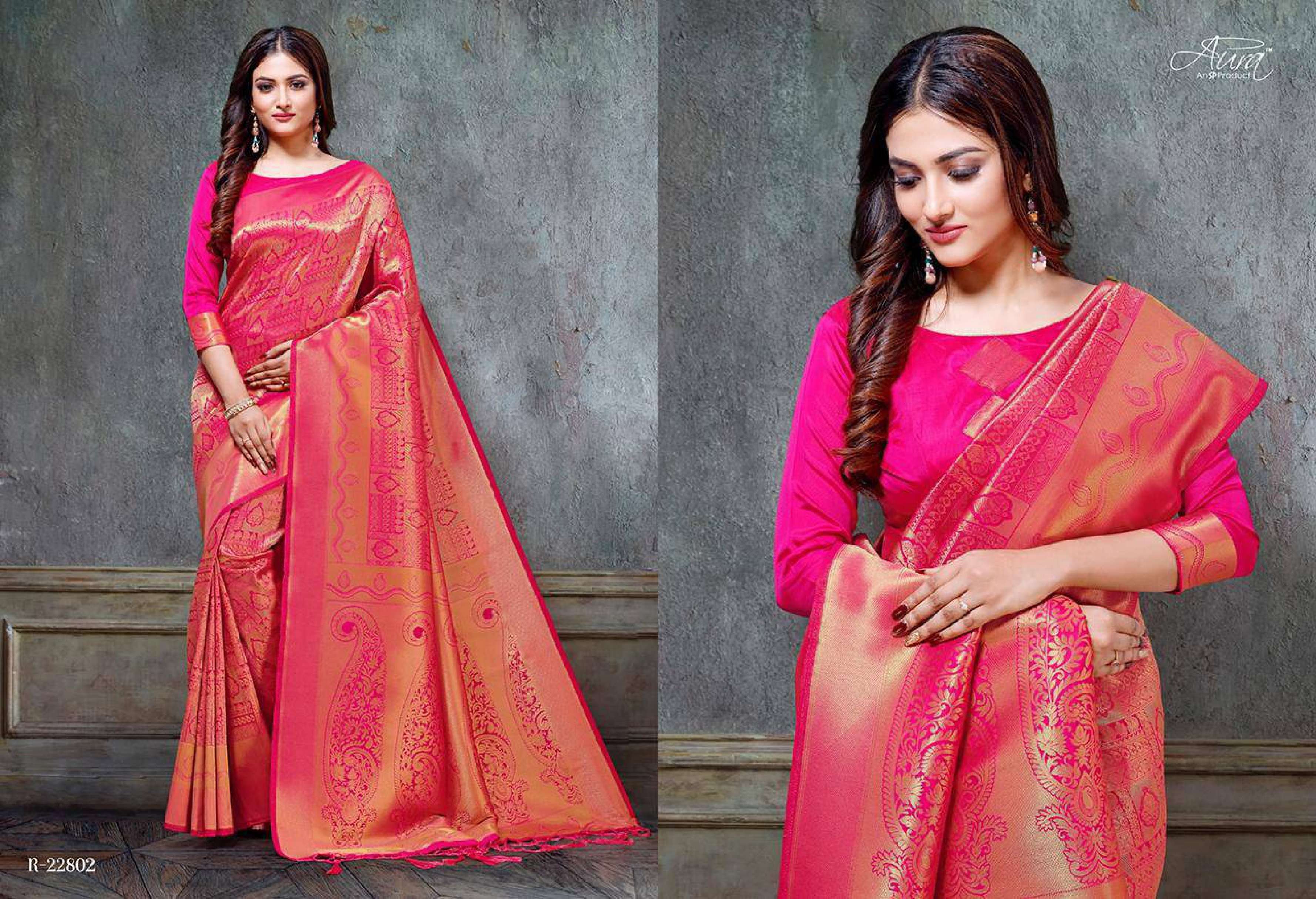 Aura Yana Ocassional Designer Silk Saree Wholesale catalog