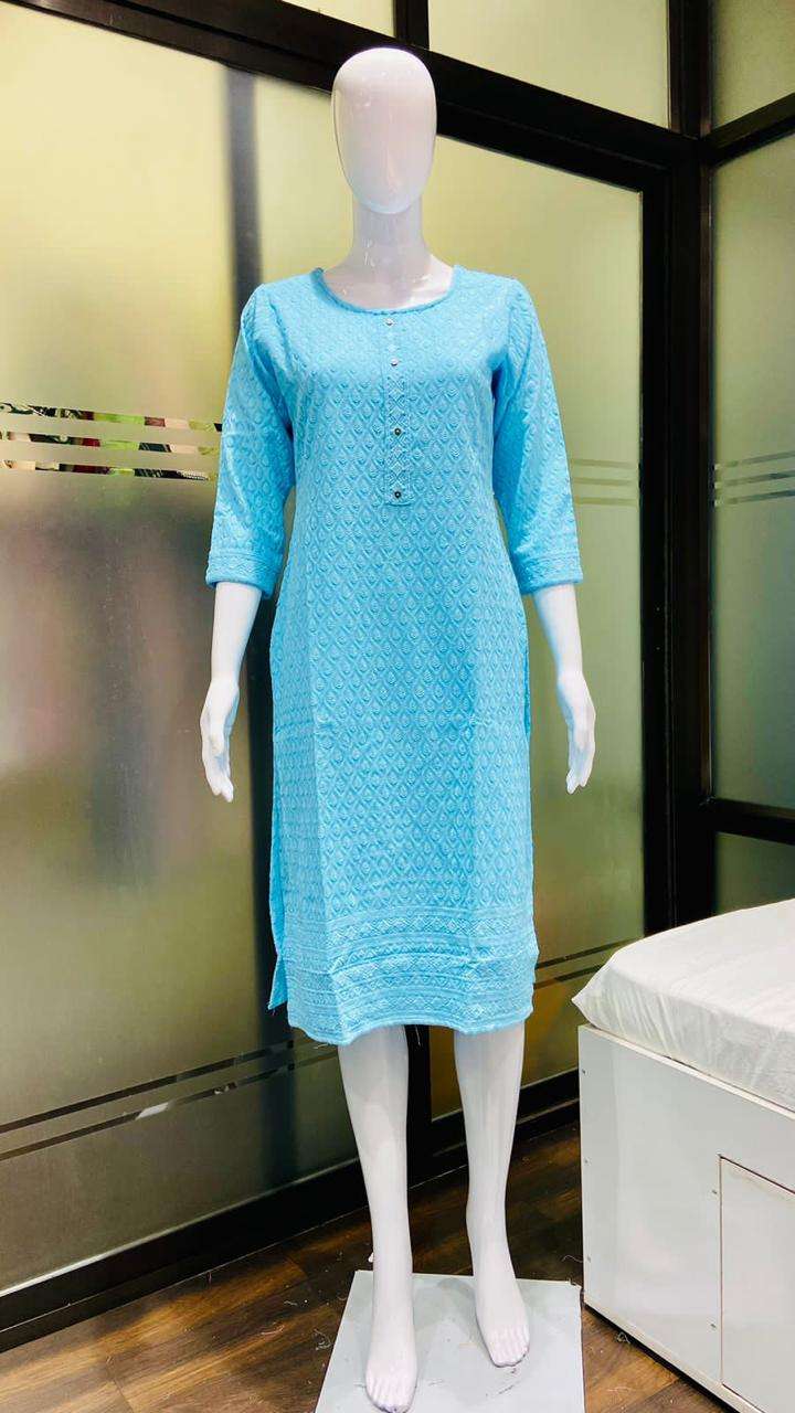 Designer Chikan Kurti  Designer Chikan Kurti (Front Back Both Side Chikan Work) Wholesale catalog