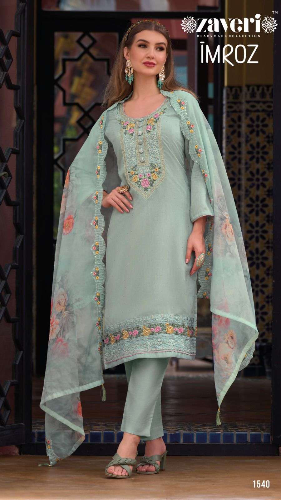 IMROZ  Pure Maheshwari viscose silk Ready Made Dress