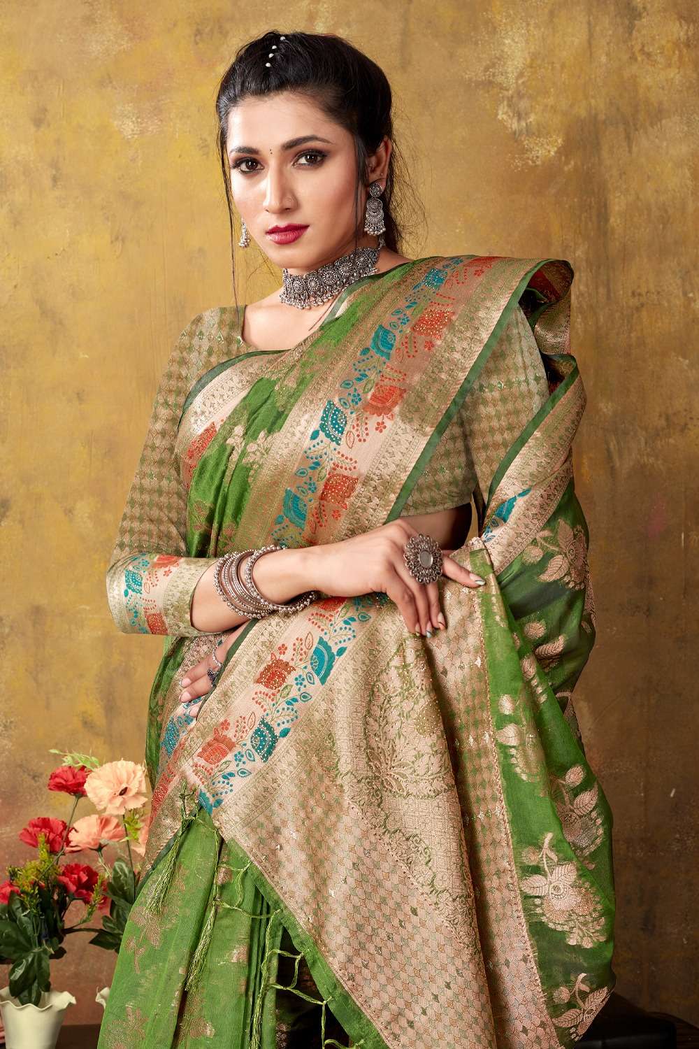 KANIKA BUNAWAT Organza Woven Work Saree Wholesale catalog
