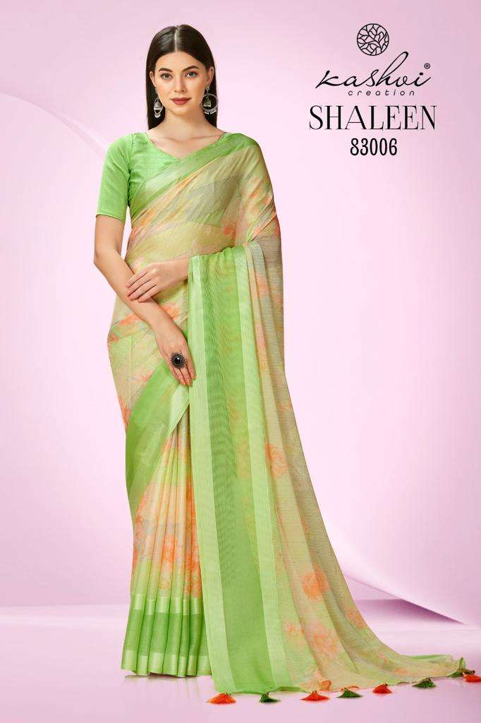 Kashvi Shaleen Floral Printed Fancy Saree Collection Wholesale catalog