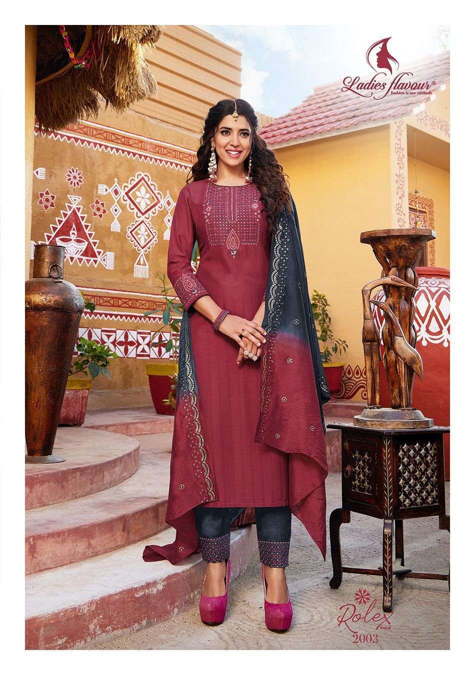  Ladies Flavour Rolex-2 Embrodary work Sequnce Work Kurti Wholesale catalog