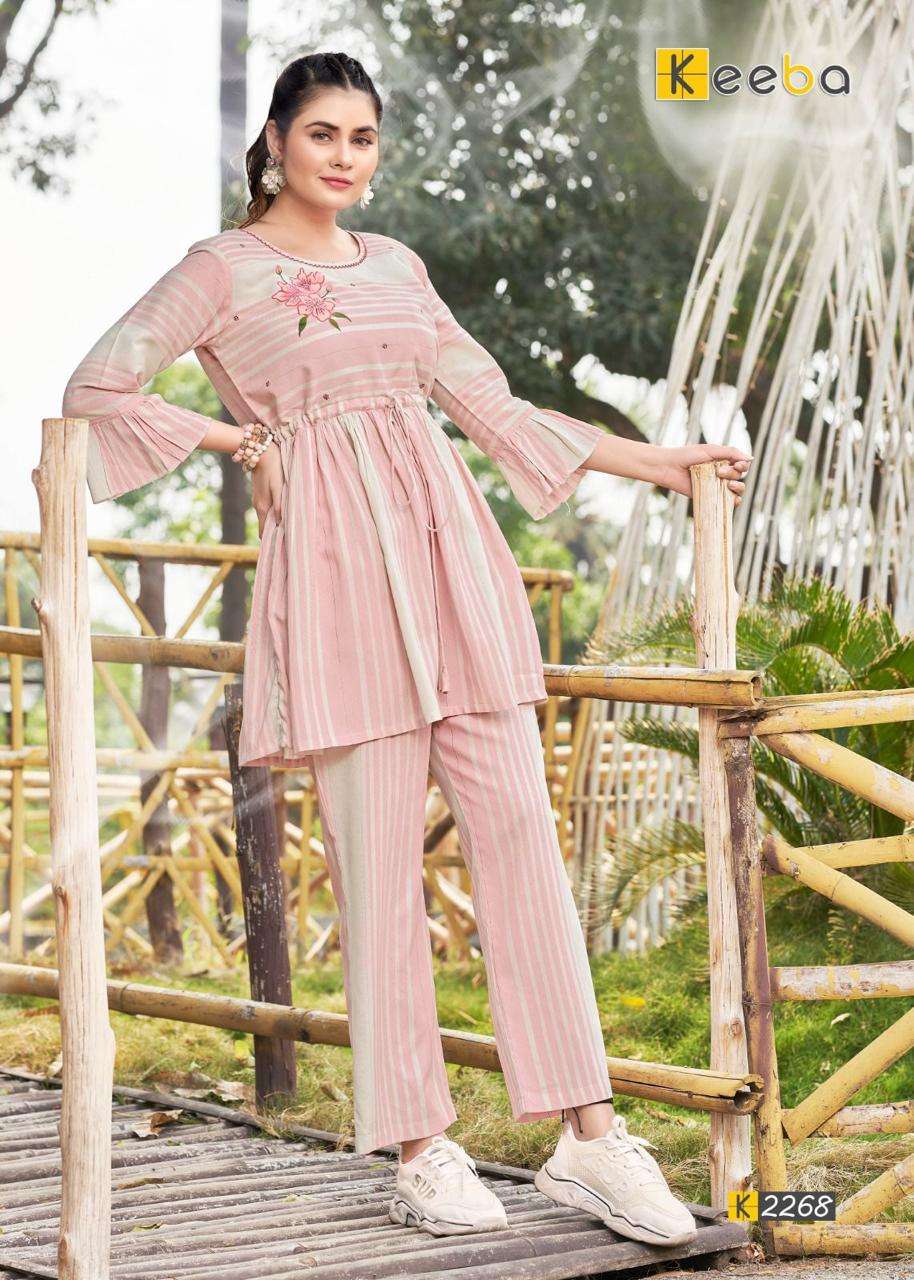light pink color co ord set combo wholesale