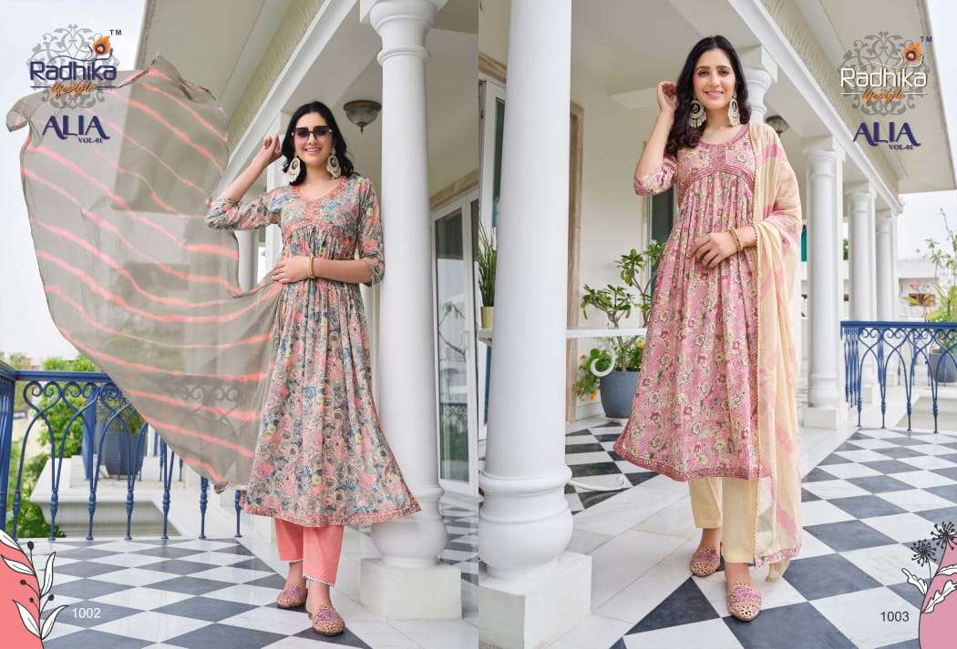 RADHIKA ALIA vol-1 KURTI PANT Wholesale catalog