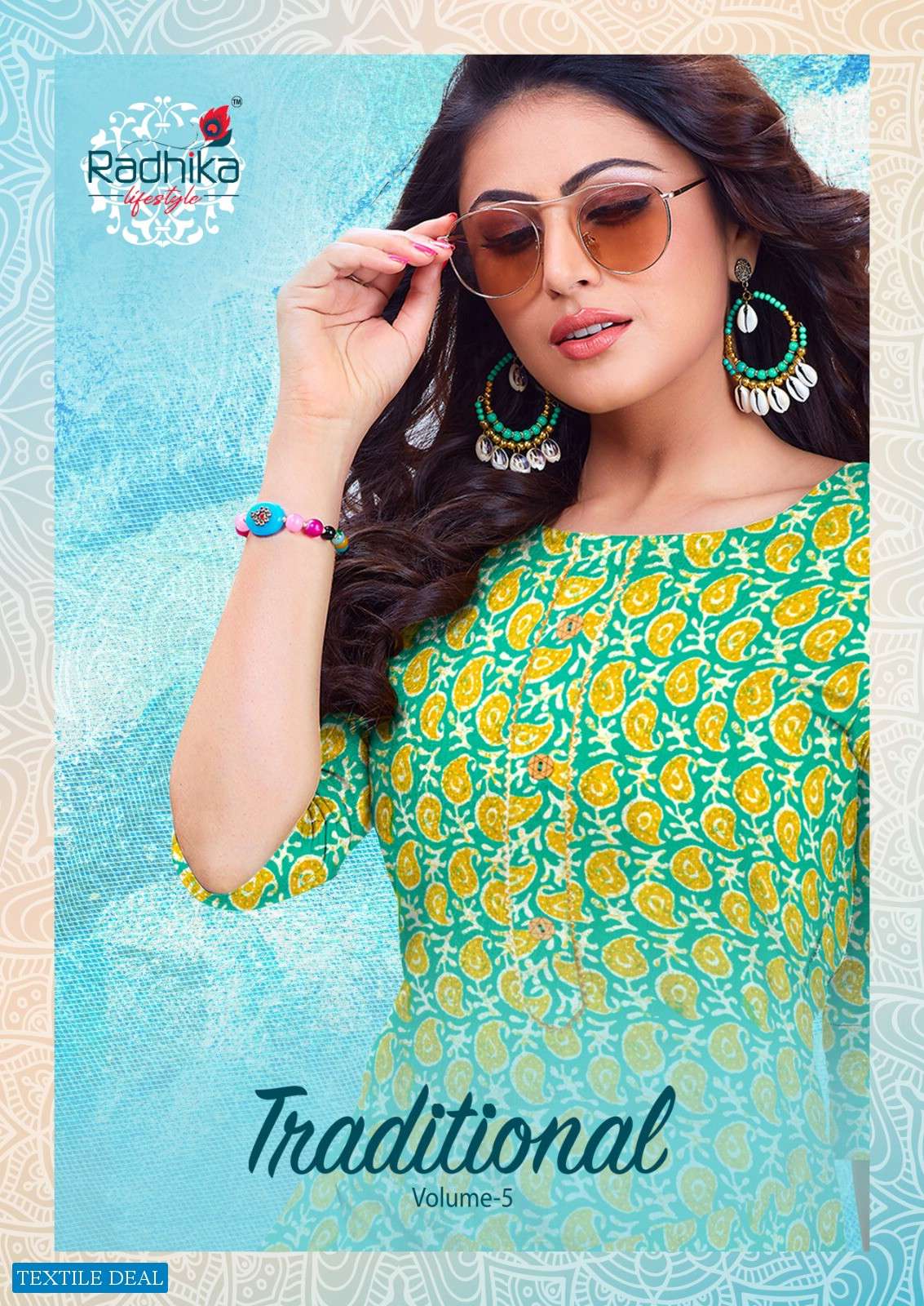 Radhika Traditional Vol-5 Cotton Printed Long Kurtis Wholesale catalog