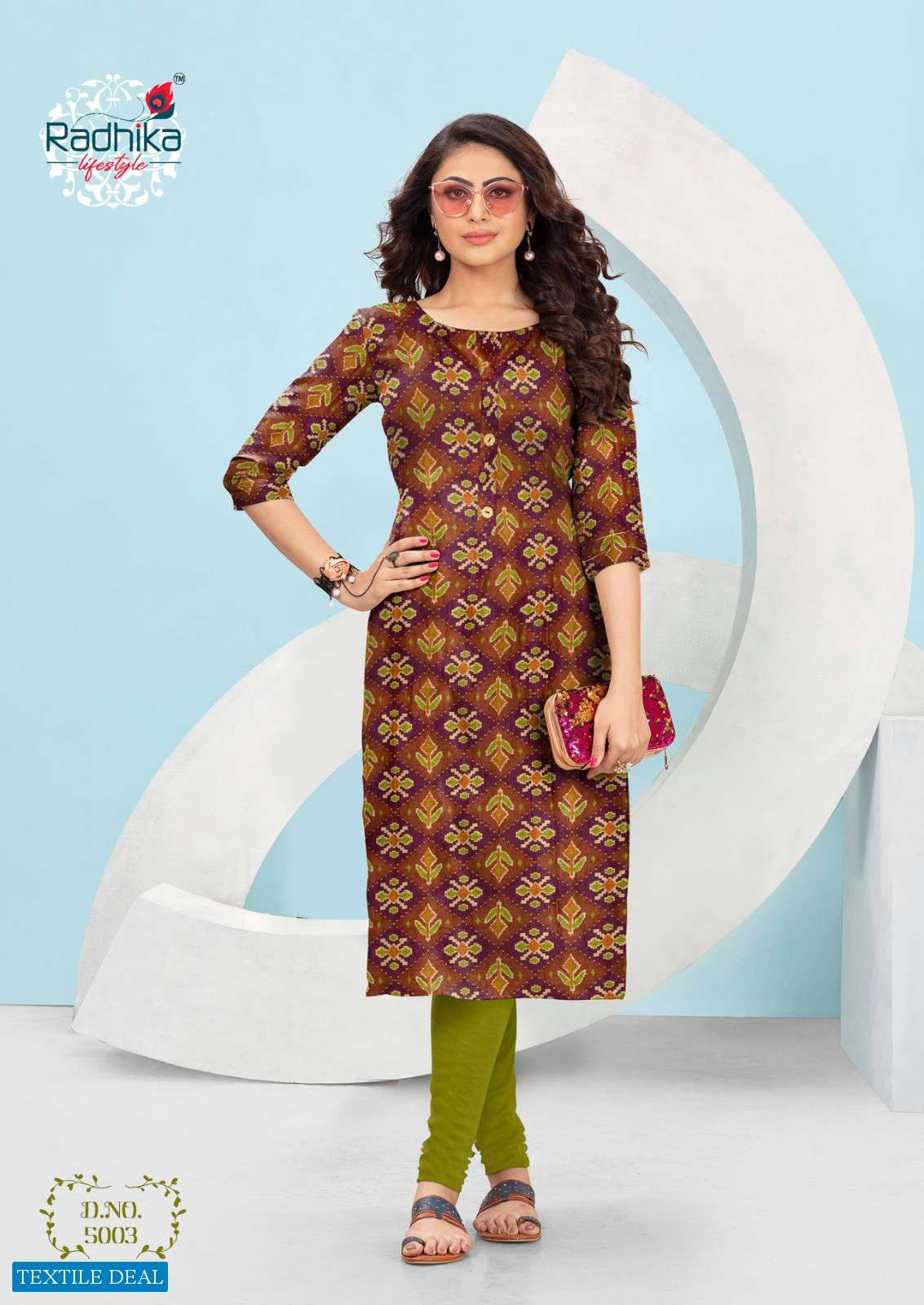 Radhika Traditional Vol-5 Cotton Printed Long Kurtis Wholesale catalog