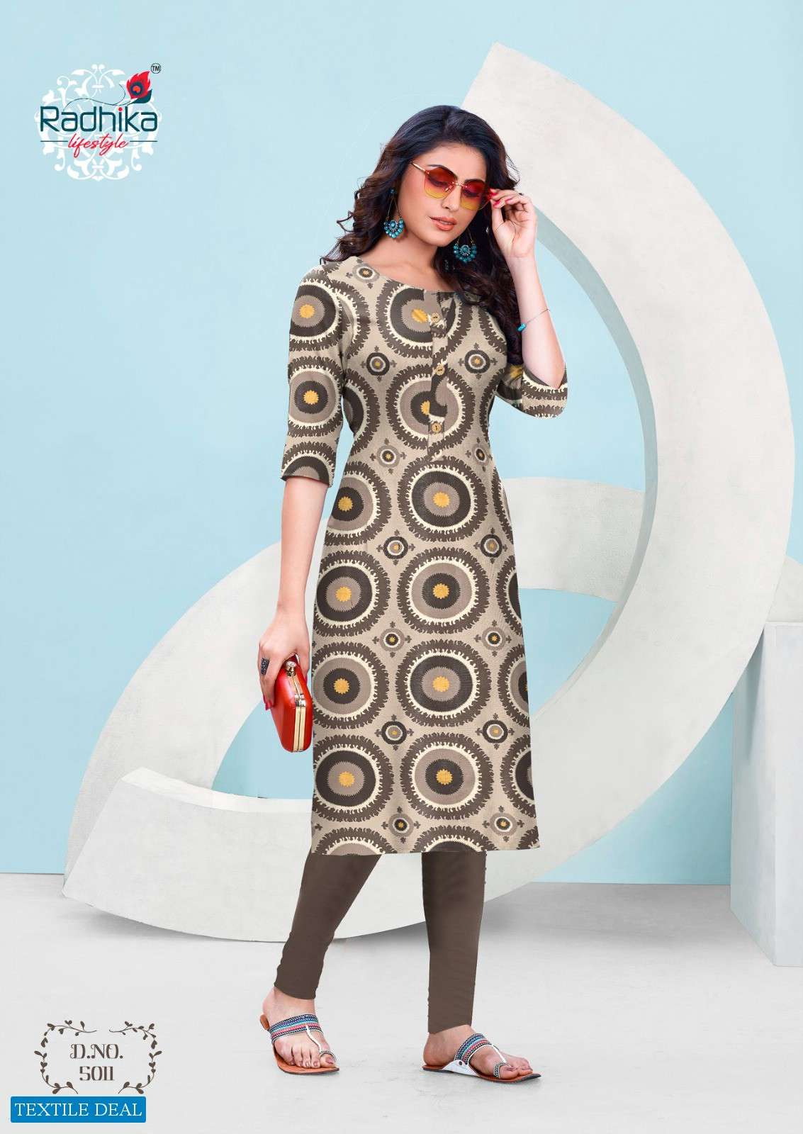 Radhika Traditional Vol-5 Cotton Printed Long Kurtis Wholesale catalog