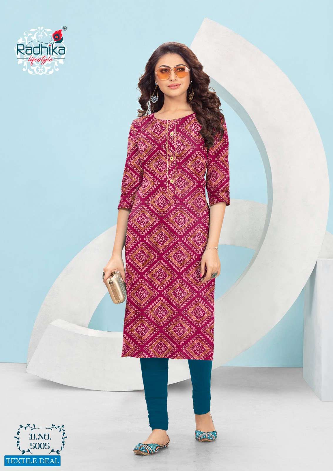 Radhika Traditional Vol-5 Cotton Printed Long Kurtis Wholesale catalog