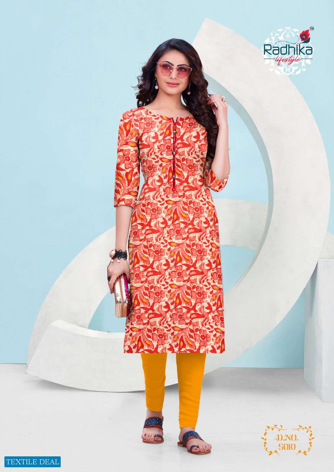 Radhika Traditional Vol-5 Cotton Printed Long Kurtis Wholesale catalog