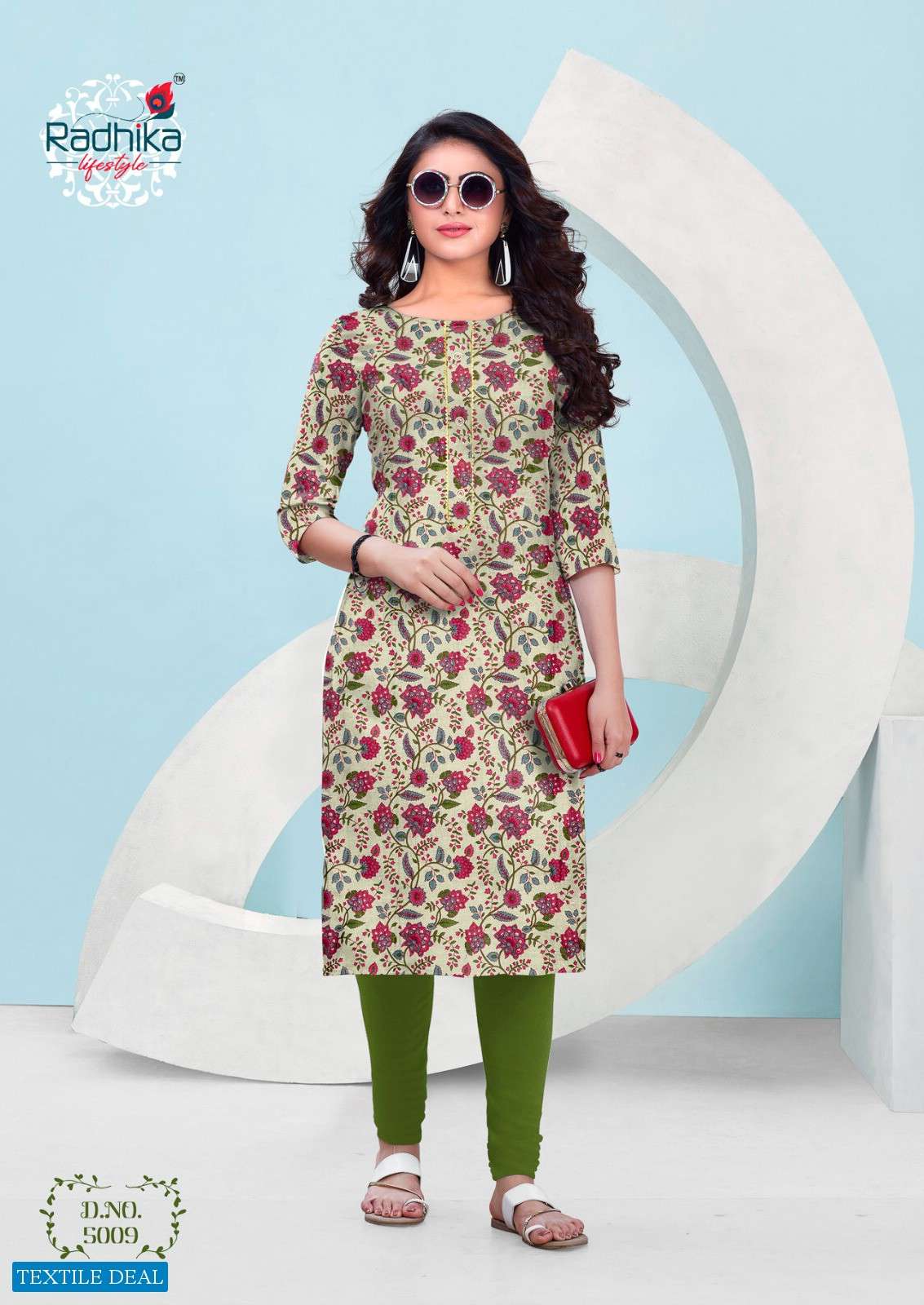 Radhika Traditional Vol-5 Cotton Printed Long Kurtis Wholesale catalog