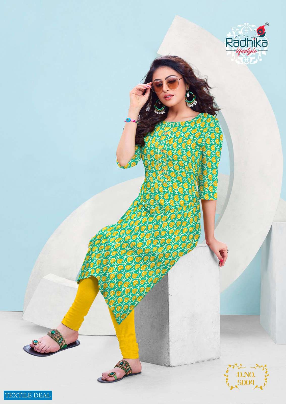 Radhika Traditional Vol-5 Cotton Printed Long Kurtis Wholesale catalog
