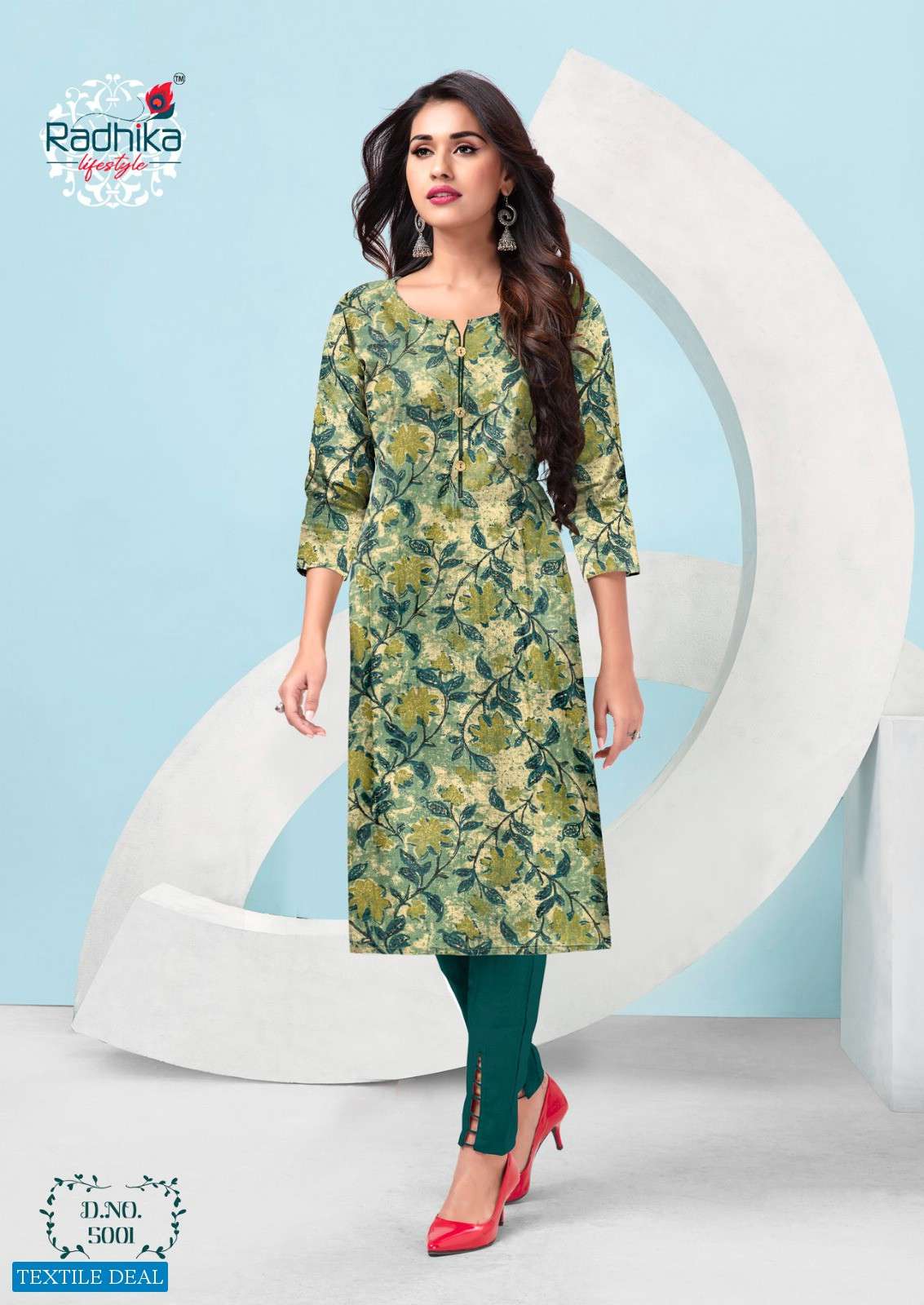 Radhika Traditional Vol-5 Cotton Printed Long Kurtis Wholesale catalog
