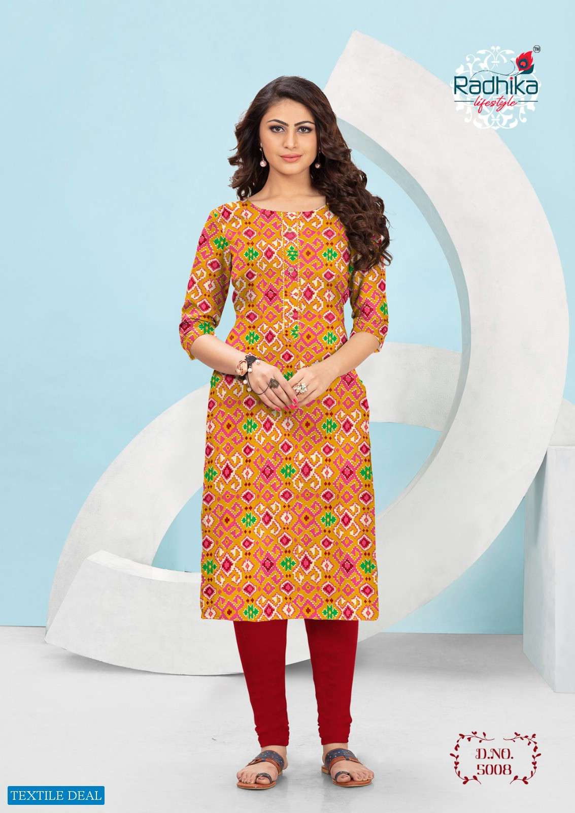 Radhika Traditional Vol-5 Cotton Printed Long Kurtis Wholesale catalog