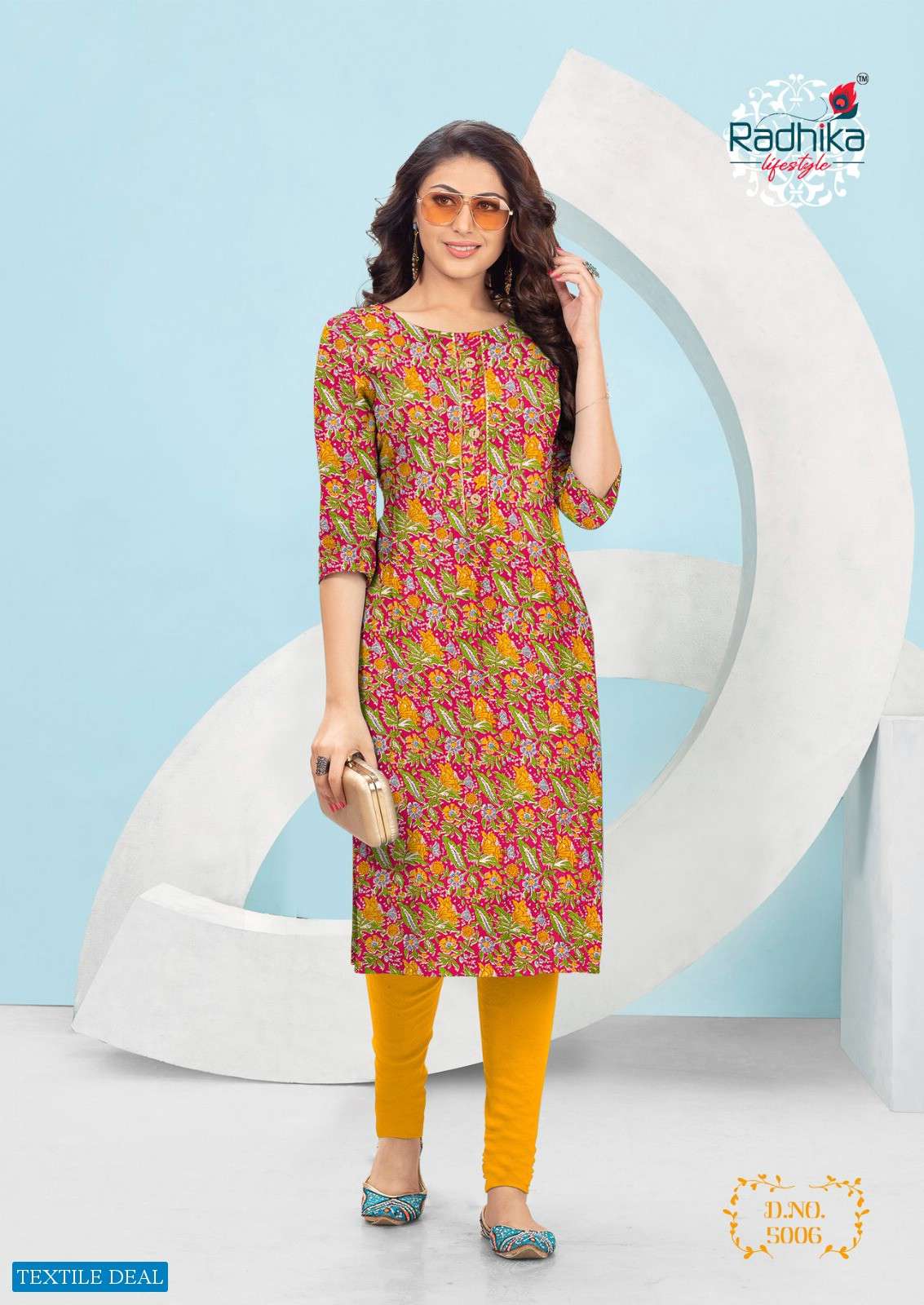 Radhika Traditional Vol-5 Cotton Printed Long Kurtis Wholesale catalog