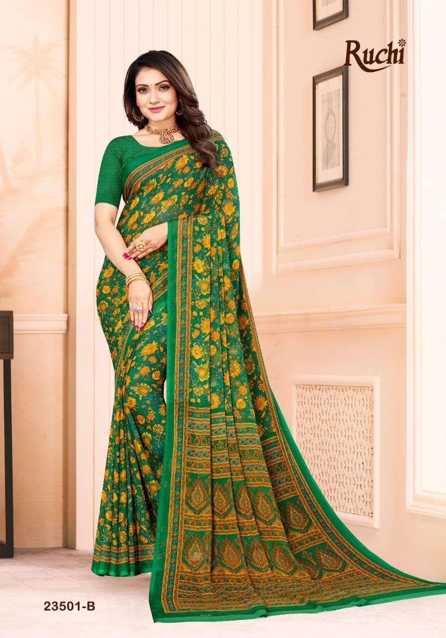 Ruchi Star Chiffon 102 Casual Printed Chiffon Saree Wholesale catalog