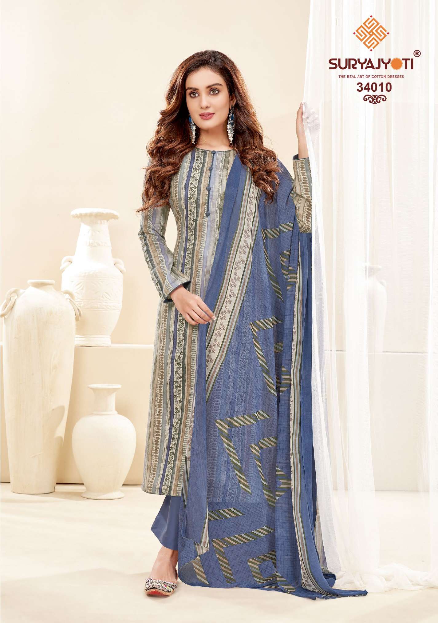 SURYAJYOTI NAISHAA VOL-34 DRESS MATERIALS WHOLESALE PRICE