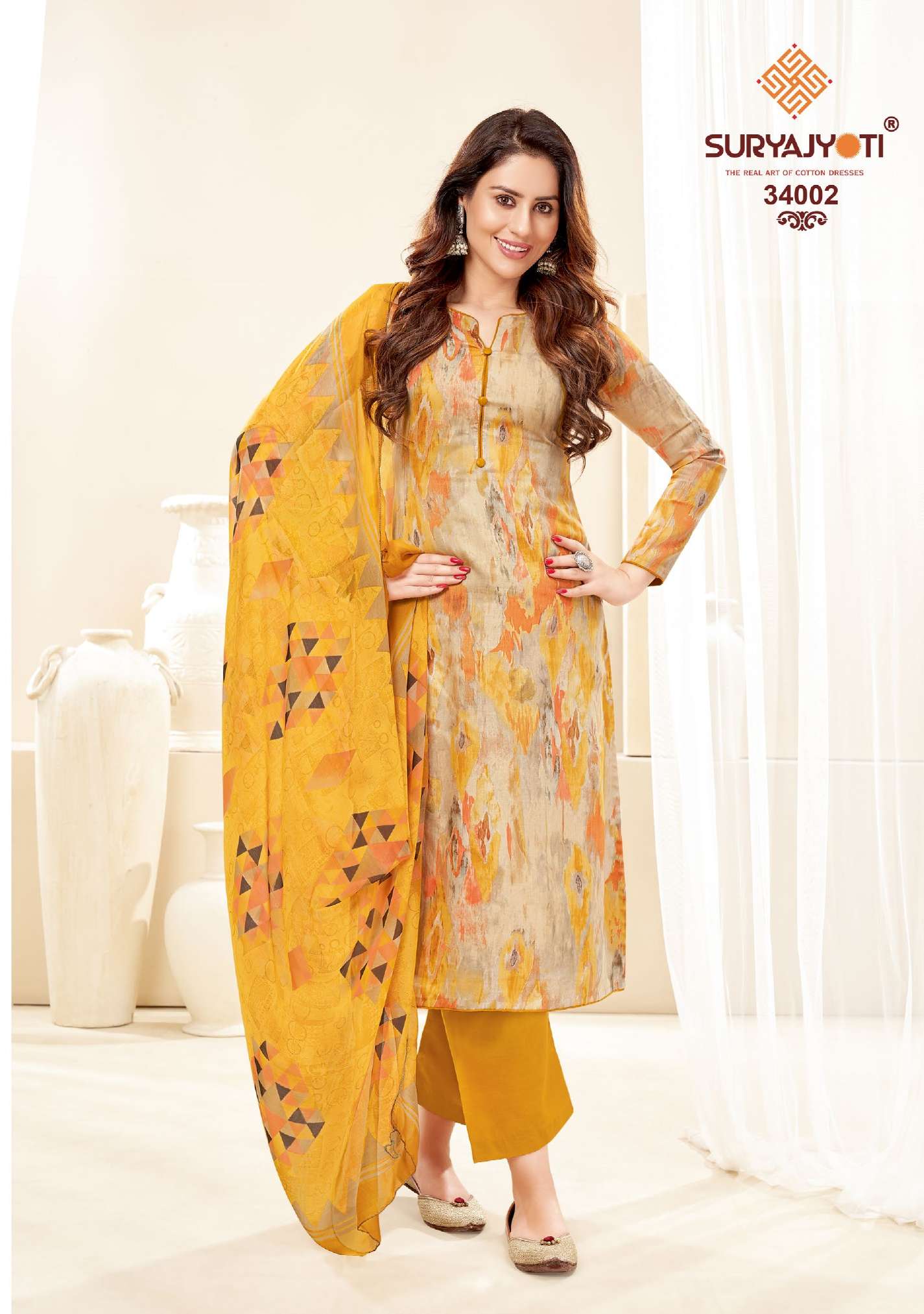 SURYAJYOTI NAISHAA VOL-34 DRESS MATERIALS WHOLESALE PRICE