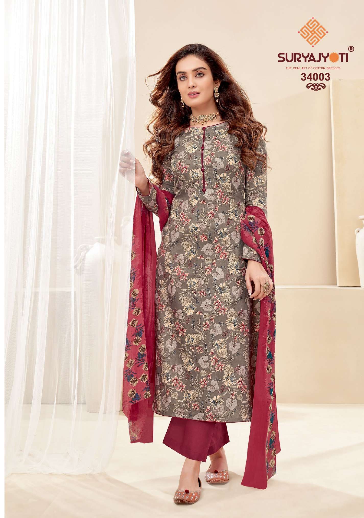 SURYAJYOTI NAISHAA VOL-34 DRESS MATERIALS WHOLESALE PRICE