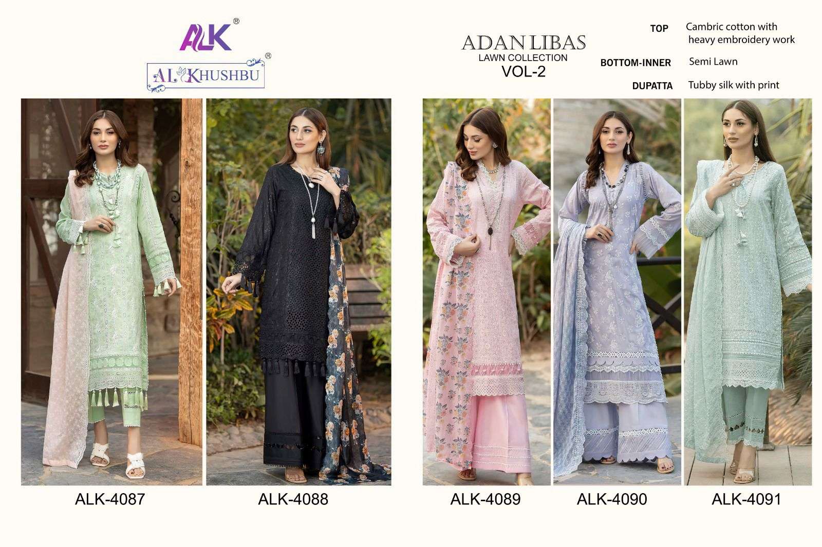 Alk Khushbu Adan Libas Vol 2 Cotton Pakistani Suit Wholesale catalog