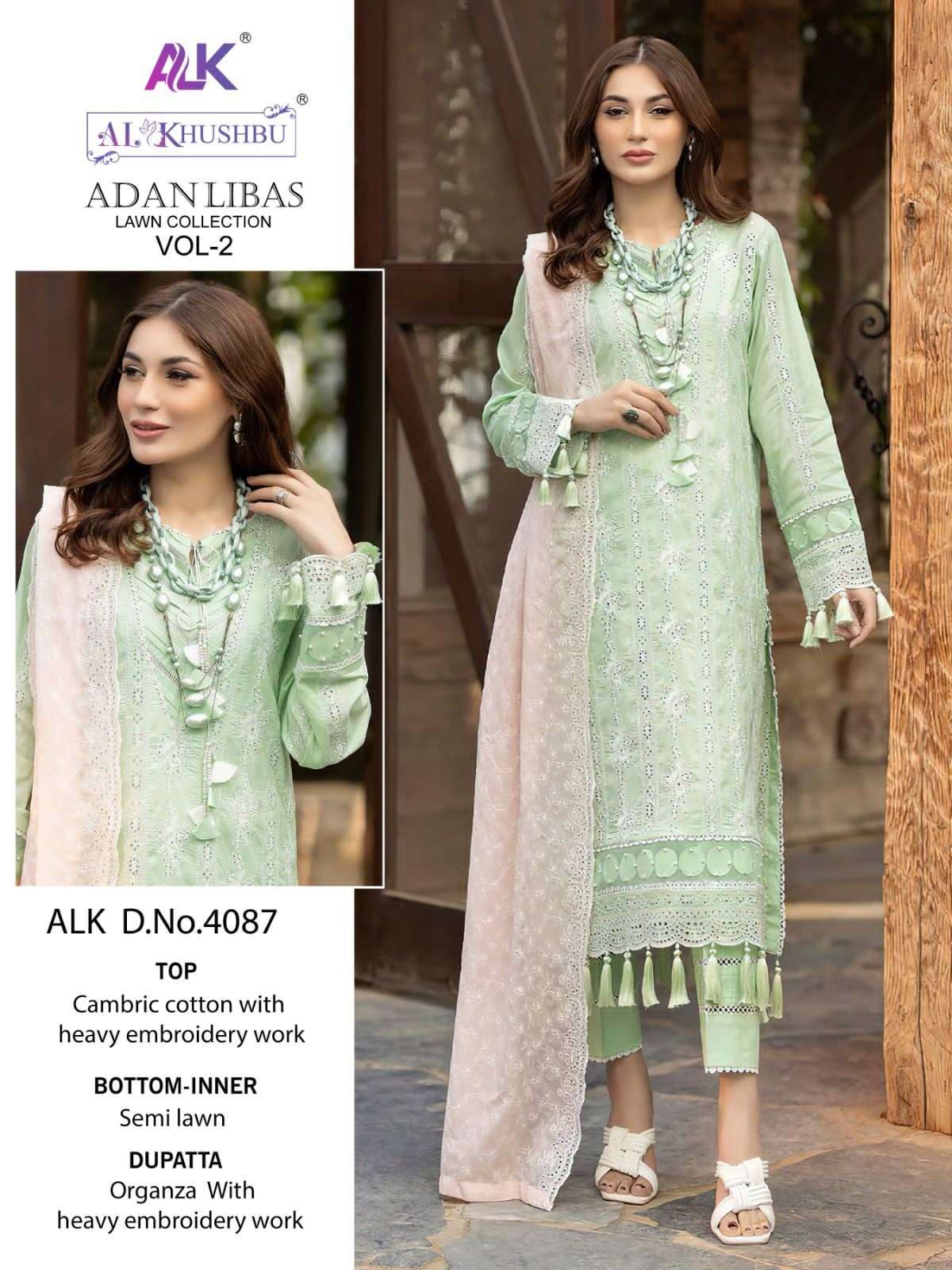 Alk Khushbu Adan Libas Vol 2 Cotton Pakistani Suit Wholesale catalog