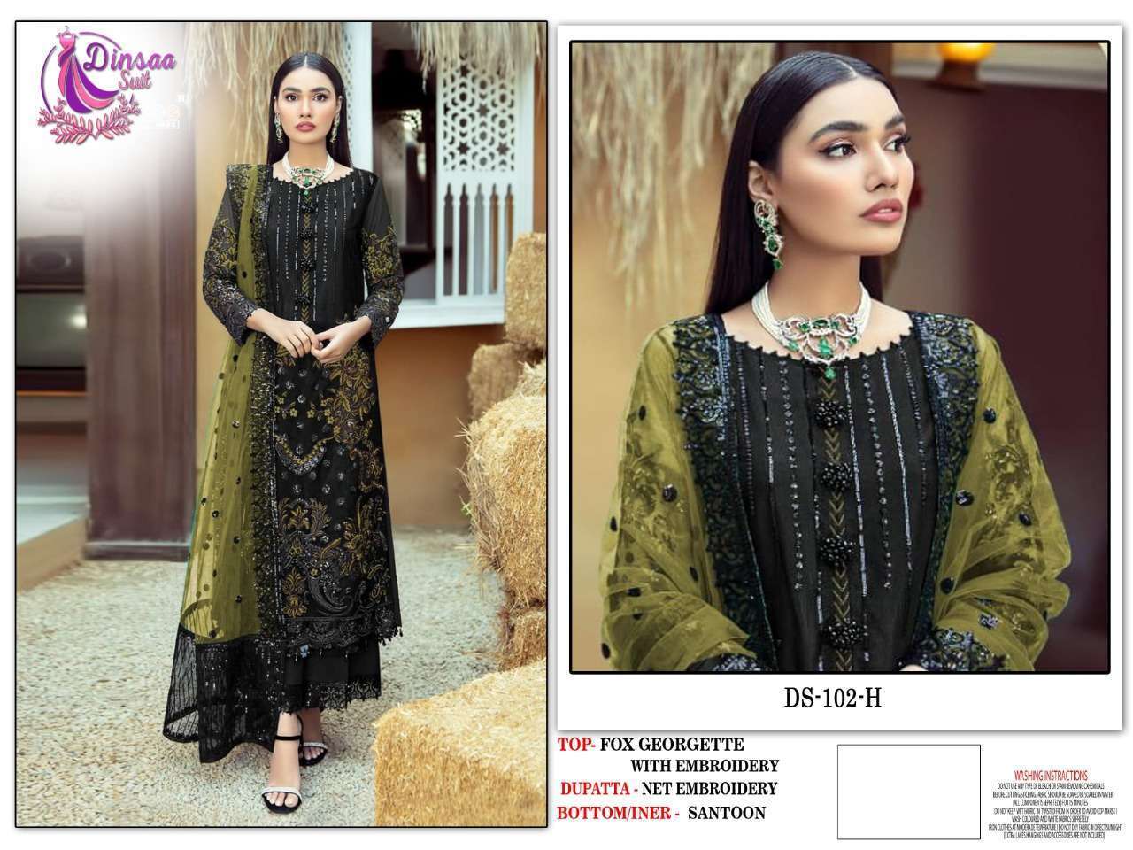 Dinsaa 102 E To H Designer Pakistani Suits Wholesale catalog