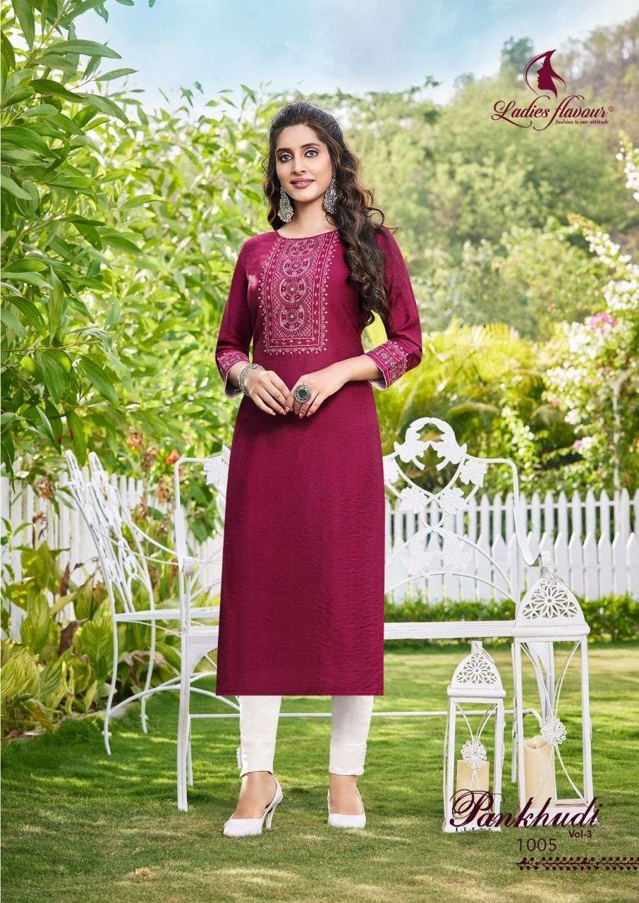 Ladies Flavour Pankhudi vol 3 Kurti Wholesale catalog