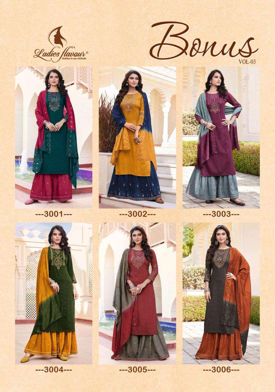 Ladies Flavour Bonus Vol 3 Kurti Wholesale catalog
