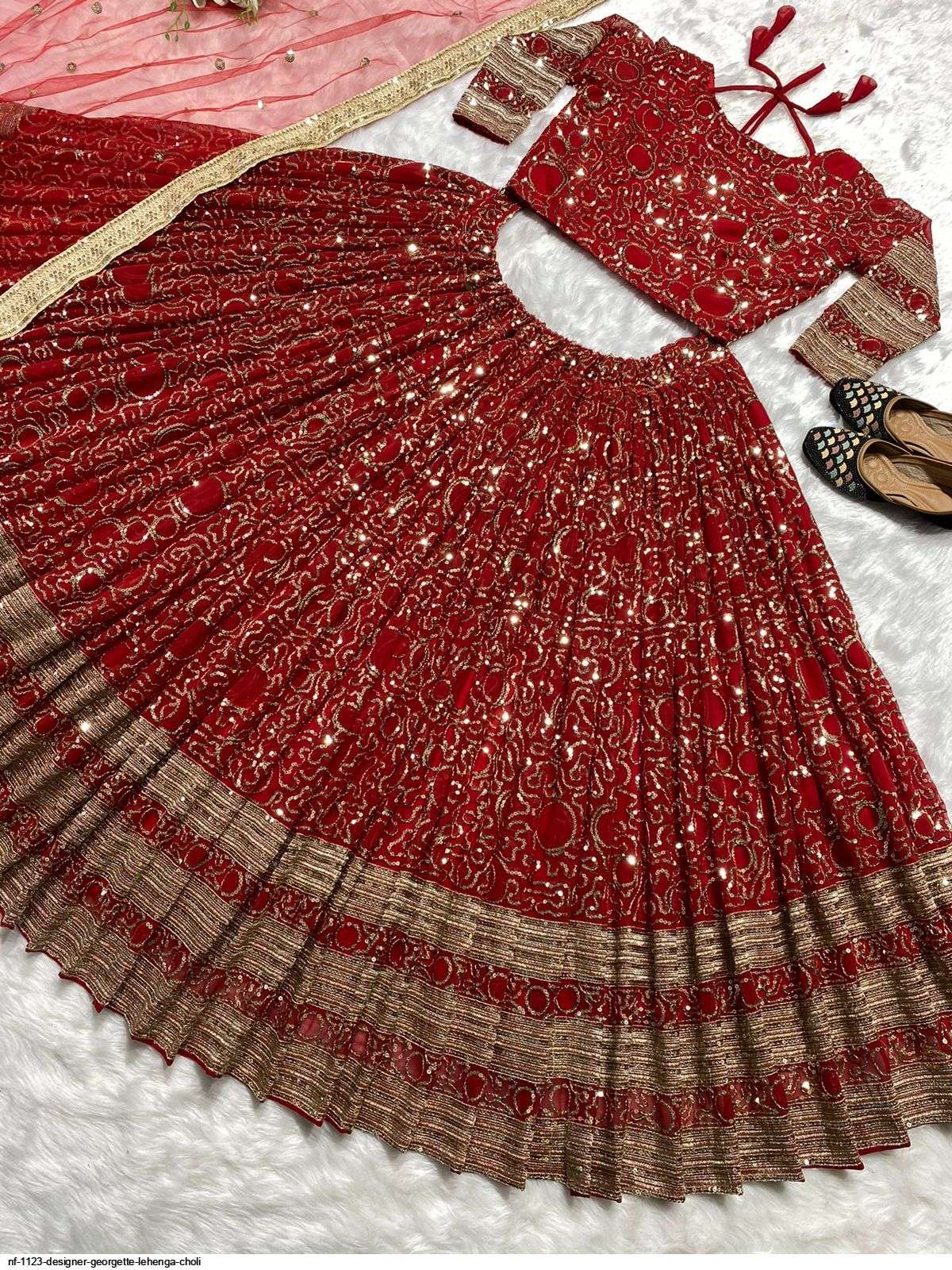 NF 1123 DESIGNER GEORGETTE LEHENGA CHOLI Wholesale catalog