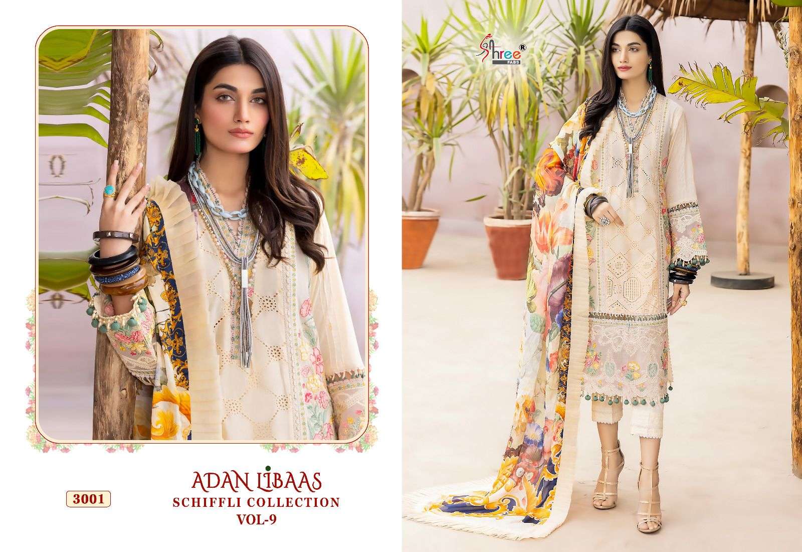Shree Adan Libaas Schiffli Collection Vol 9 Pakistani Suits Wholesale catalog